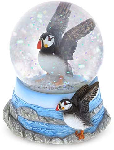 COTA Global Puffin Unique Snow Globe Decor, Tabletop Display - 65mm