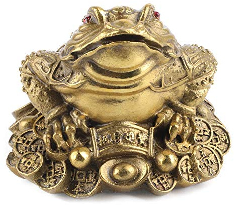 Tyenaza Rana del Dinero, Sapo Dorado de Latón, Feng Shui Sapo Decoración, Dorados Estatua de Tres Patas, Estatua de Sapo de Dinero Grande, Sapo de Tres Patas Lucky Pray decoración Tienda Salón