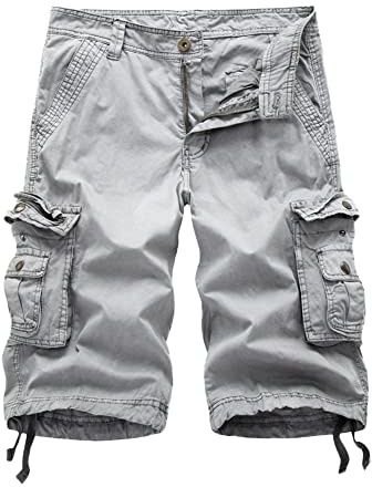 Vintage Cargo Shorts Hombres Pantalones Cortos Cargo Bermuda Cargo Leisure Shorts Múltiples Bolsillos Camuflaje Pantalones Cortos de Combate Militar Pantalón Corto para Camping Senderismo Pesca 8XL