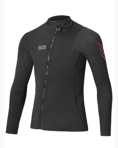 SaiDuoDuo Traje De Neopreno Superior para Hombre, 3mm Chaqueta De Neopreno De Manga Larga para Deportes Acuáticos Buceo Surf Natación,Negro,XL