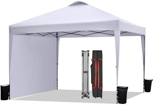 BONTEC Carpa Pabellón Plegable Gazebo 3x3m con Bolsa de Transporte, Cenador para Jardín, Playa, Camping - Resistente al Agua, Protección UV50+, Altura Ajustable, Fácil Montaje y Portátil