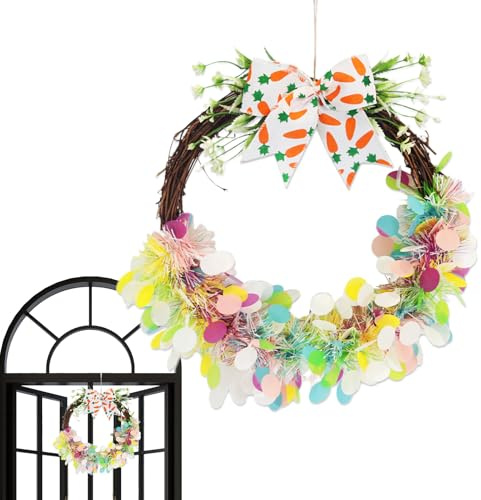 Corona Della Porta Principale Artificiale Fatto a Mano Stile Rustico | Corona di Uova di Pasqua per Porta Principale Soggiorno Fienile Giardino Portico Interno Camini