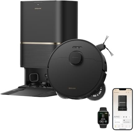 DREAME L60 Ultra FE Robot Vacuum and Mop, Auto-Empty and 100℃ Self-Cleaning Mop, 30,000Pa Suction, Obstacle Avoidance and 360° Navigation, Corner to Edge Deep Cleaning, TriCut Brush, Black