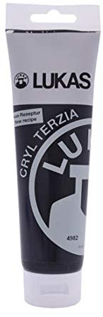 LUKAS CRYL TERZIA Acrylfarbe in Studien-Qualität, Elfenbeinschwarz, 125 ml