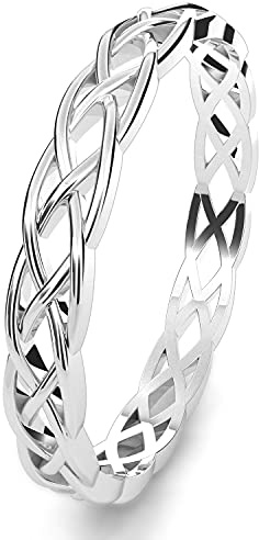 Metal Factory Sz 12 Sterling Silver 925 Celtic Knot Eternity Band Ring