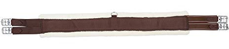 Pfiff 102089 Sattelgurt, weiches Kunstfell, Rollenschnallen, Braun/Beige, 150