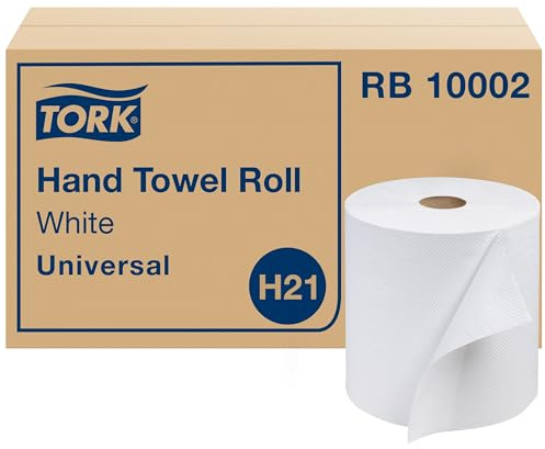 Tork Paper Hand Towel Roll White H21, Universal, 100% Recycled Fiber, 6 Rolls x 1000 ft, RB10002