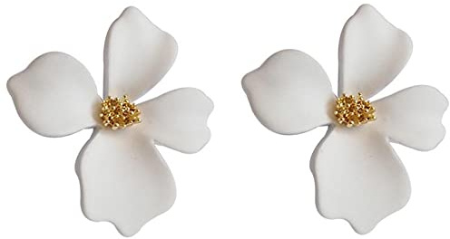 LOKILOKI Boucles d'oreilles à clip florales élégantes sans perçage pour femme, adaptées pour un usage quotidien et des occasions spéciales pour femmes et filles, acier inoxydable et titane
