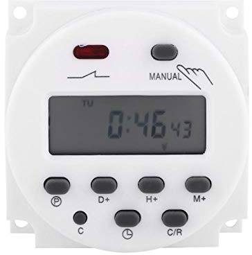 Mini Interruptor de Temporizador Programable, Temporizadors LCD Digital Programador Semanal Programable Interruptor Horario 17on & 17off Temporizadors de Relé, Temporizadors Digital Pared/Panel(220V)