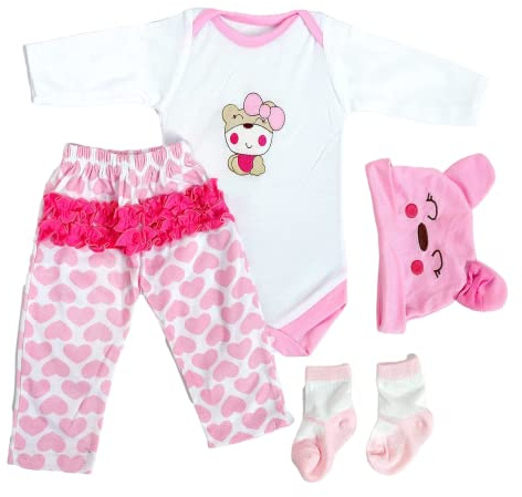 ZIYIUI Vestiti per Bambole Reborn 55 cm,per New Born Baby Doll 50-55 cm 19-22 pollici Abitini in Cotone Carina per Bambolotti