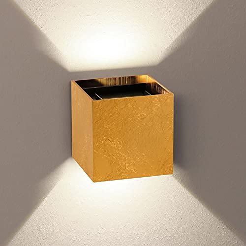 s.luce Ixa LED Wandlampe mit Bewegungsmelder, Farbe:Blattgold, Form:Quadratisch