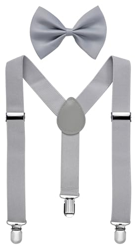 Miobo Unisex Hosenträger mit Fliege für Kinder: Stylisch und praktisch, mit drei Clips