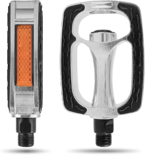 Pedales de bicicleta, 1 par de pedales clásicos para ciudad/trekking, pedales antideslizantes MTB con reflectores, aleación de aluminio, juego de pedales industriales para bicicleta de montaña,