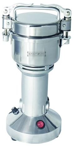 ROYALTY LINE, Moulin à Grains Électrique 850W RLFG21801 - Capacité 150g, Acier Inoxydable, Système de Sécurité, Couvercle Verrouillable, Pieds Antidérapants, Idéal pour Farine et Épices