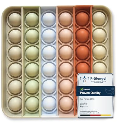 Pop on It Jouet aux Couleurs Pastel | Bubble Fidget Toys Imperméables pour Enfants | Jouet Sensoriel en Silicone de Haute Qualité (Carré - sans BPA)
