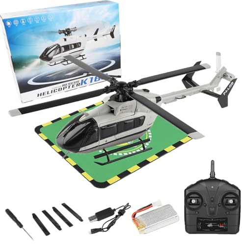 Hylukon WLtoys K160 4CH RC Helicopter, 6-Axis Gyro Aileronless Helicopter with Altitude Hold, One Key Take Off and Landing, 2.4GHz Remote Control Aircraft for Adults Beginners