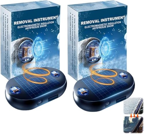 2pc Electromagnetic Car Deicer,Deicer Car Windscreen Spray,Anti Freeze Electromagnetic Car Snow Removal Device,Deicer for Winter,Usb Rechargeable Portable Car Heater,Car Antifreeze Device (2PCS)