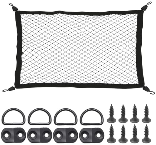 MospdyGear Elastic Cargo Net, Car Boot Net, Car Storage Organiser, 60 x 80cm, Nylon Material, Suitable for Cars, SUVs, Motorhomes, Pickup Trucks, Camping Trailers