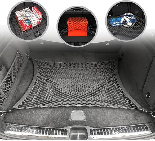 Rear Trunk Floor Style Automotive Elastic Mesh Cargo Net for Mercedes-Benz GLE W167 2020-2026 - Premium Trunk Organizers and Storage - Luggage Net for SUV - Best Car Organizer for Mercedes-Benz GLE