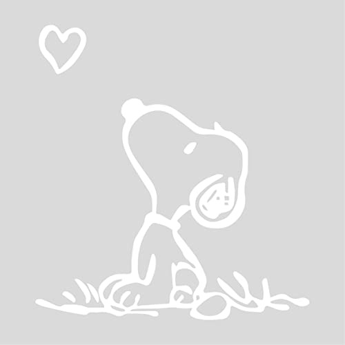 Gesar Adesivo per auto e moto - Adesivo per cameretta - Snoopy - Fantasia Divertente - Adatto a tutti i modelli di mac - Dimensioni 9 x 11 cm (Bianco)