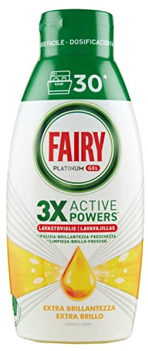 Fairy Platinum Geschirrspüler, Glanz, Zitronenduft, 30 Waschgängen, schnelle Lösung und Reinigung