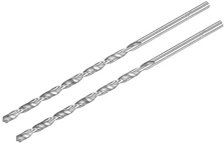 sourcing map HSS(High Speed Steel) Extra Long Twist Drill Bits, 5mm Drill Diameter 160mm Length for Hardened Metal Woodwork Plastic aluminum alloy 2 Pcs