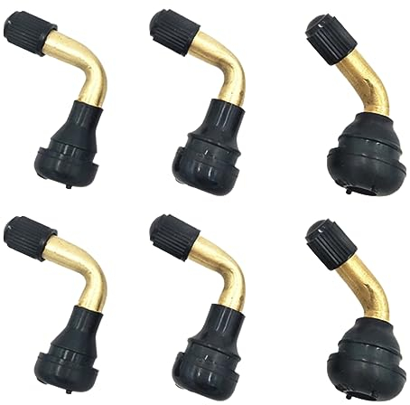Tadipri 6 Piezas Pvr50 Pvr60 Pvr70 Adaptador Válvula De Rueda, 90 Grados Extensiones De Válvulas, Alargador Valvula Neumatico,Latón Válvula De Neumático Sin Cámara Adecuado Para Motos, Coches, Bicicle