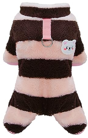 Izefia Ropa de Suéter para Perros Sudadera Cálida de Lana para 4 Piernas Mono Pijamas Suéter a Rayas Arcoíris para Perro Pequeño Gato Mediano