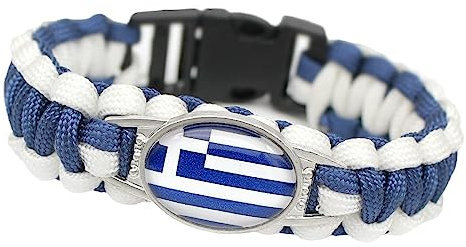 GONMFKM Pulsera De Moda Con Bandera De Grecia – Trenza Hecha A Mano Tejida Grecia Puerto Rico Patriot Pulsera, Pulsera Colorida De Bandera Nacional De Moda Para Mujeres, Hombres, Pareja, Regalo De J