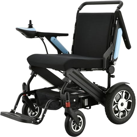 Tripaide 20KM Faltbar Elektrische Rollstuhle mit 12AH Batterien Flugzeugzulassung, 48cm Armlehnenbreite, Leicht Power Elektrorollstuhl, All Terrain Elektrischer Reiserollstuhl