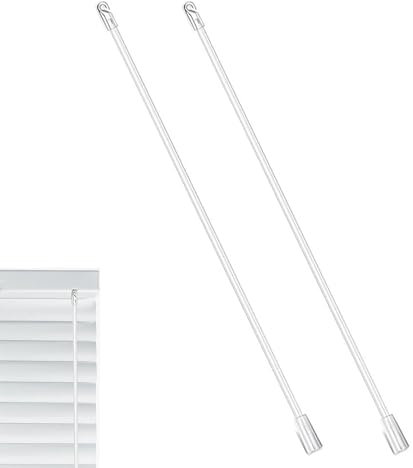 2PCS Blind Wand Curtain Pull Rods 12 Inch Blind Wand for Window Blinds with Hook and Grip Clear Blind Wand Hook Blinds Replacement Parts Convenient Operation Curtain Pull Rods for Closing Curtains