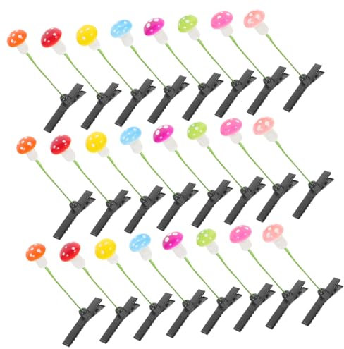 Didiseaon 30pièces Barrette Forme De Champignon Pour Filles Accessoires De Cheveux Kawaii Pour Cosplay Et Fêtes Éléments Déco Ludiques Et Adorables