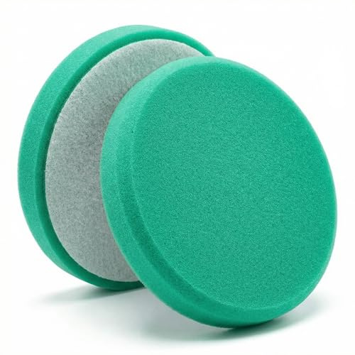 QWORK® 2 Pezzi Schiuma Lucidatura Auto,150mm, Verde - Tampone Lucidatura da Utilizzare con Lucidatrice Auto