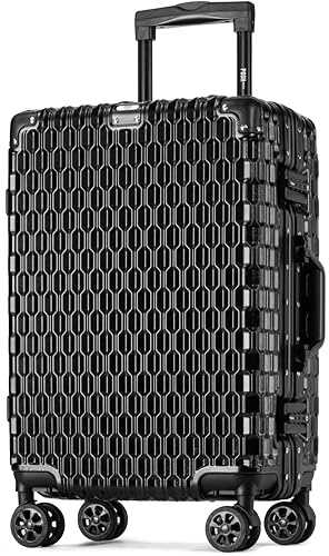 POSH Valise Cabine Rigide 60 cm - Trolley en Polycarbonate avec Cadre en Aluminium et 2 serrures TSA - Doubles Roues silencieuses 360° - Bagage de Voyage 45 L - Housse de Protection Incluse