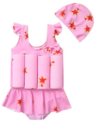 Maillot de Bain Flottant Enfant Garcon Fille, Combinaison Flottante Maillot de Bain Une Pièce avec Flotteurs Reglable pour sécurité Confiance Aide à la flottabilité Été Costume pour Natation Débutant