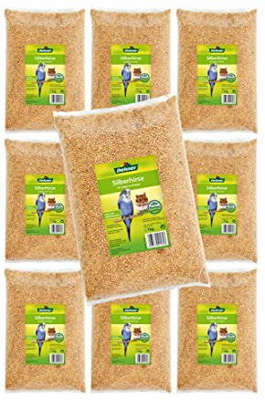 Dehner Vogel- und Nagerfuttersnack, hochwertige Silberhirse, gut verträglich, für alle Nager und Vogelarten, 10 x 1 kg (10 kg)