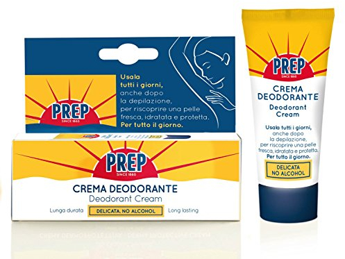 Prep, Crema Deodorante, Antitraspirante, Protezione 48h, per Pelli Sensibili, Senza Alcol, Coloranti e Conservanti, Pacco da 4 x 35 ml