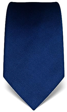 Vincenzo Boretti Herren Krawatte reine Seide uni einfarbig edel Männer-Design zum Hemd mit Anzug für Business Hochzeit 8 cm schmal/breit dunkelblau