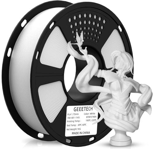 Geeetech Upgrade PLA Filament 1,75 mm, 3D Drucker PLA Filament,1-kg-Spule, Weiß
