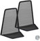 Relaxdays Set da 2 Fermalibri per Mensole, Supporti Libri, Reggilibri a Rete in Acciaio, HLP 14,5x12,5x9 cm, Nero