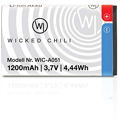 Wicked Chili Akku kompatibel mit AMV Fritz!Fon C6-1200mAh bis 19 Stunden Gesprächsdauer, Ersatzakku C6 ohne Kapazitätsverlust - Ersetzt Fritzfon IP Telefon original Akku A051 (Li-Ion 4,4Wh 3,7V)