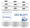 Defacto comfort Toilettenpapier 3-lagig Zellstoff Weiß weich und reißfest, hygienisch, nachhaltig, umweltfreundlich, plastikfrei und aus hochwertigem Zellstoff mit FSC®-Lizenz 144 Rollen 250 Blatt
