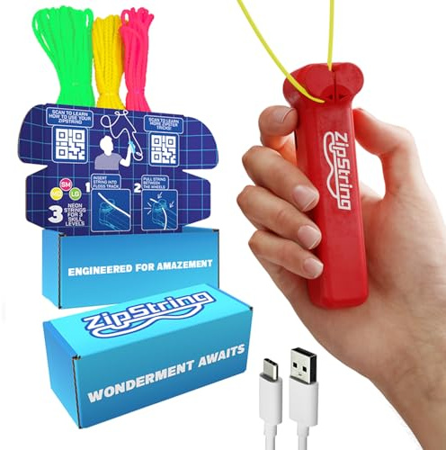 ZipString Original Rope Launcher Toy, Rock'it Red