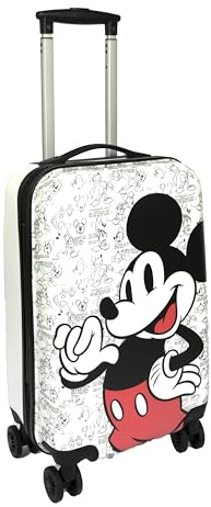 Undercover - Valigia da viaggio Mickey Mouse - Valigia a rotelle con 4 ruote doppie - Lucchetto TSA - 1 scomparto con cinghie di tensione - 1 scomparto con cerniera