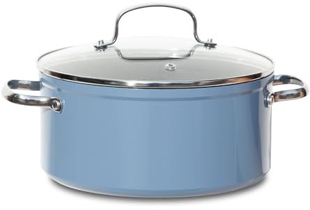 Nuwave Healthy Duralon Blue Ceramic Nonstick 4,7L Stockpot, Diamond Infused Scratch-Resistant, PFAS Free, Dishwasher & Oven Safe, Induction Ready & Evenly Heats, Stay-Cool Handle