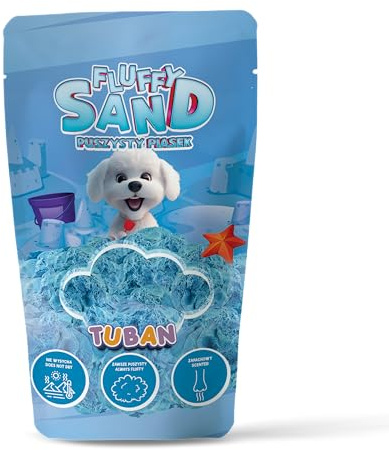 TUBAN Fluffy Sabbia - Soffice Sabbia Dinamica 90 g - Giocattoli di Sabbia Da Gioco - Sabbia Cinetica per Bambini - Giocattoli - Non Aderisce - Leggero - Per Pirottini - Colore Blu