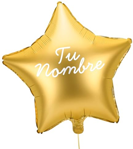 OH YEAH - Estrella Personalizada 48 cm - Nombre PERSONALIZADO - Apto Helio - Globo Personalizado - Globo Foil Estrella Metalizado - Diseño Personalizado - ELIGE TU NOMBRE (Oro)