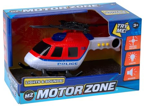 Motor Zone John Adams | 18.5cm Helicopter with lights and sound | Kids' Play Emergency Vehicles | Batteries included | Ages 3+