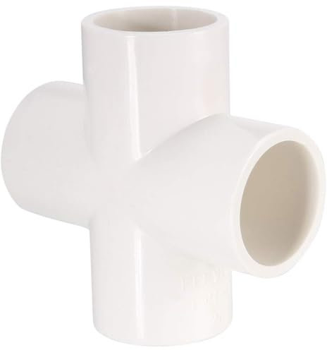 TOP-VIGOR 2Pcs 25mm Cross 4 Way PVC Pipe Fittings, Tee Corner Elbow Fittings Water Tubing Cross Joint Connectors Adapters for DIY Shelf Garden Greenhouse Connection Tent
