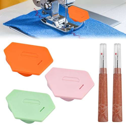JNEYVIC 3 Stück Magnetische Nahtführung ABS Magnetischer Nahtführer Nähzubehör Magnet Multifunktionale Nähmaschine Magnetische Saumführung Magnetic Seam Guide mit Fadenentferner für Präzises Nähen